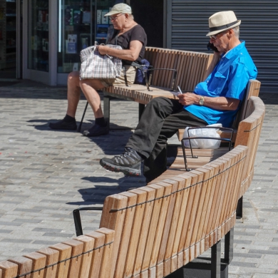 Solid Curved Benches